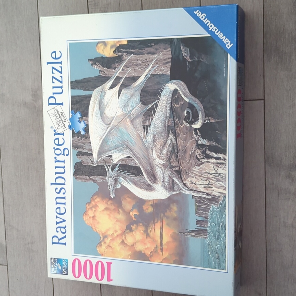 Ravensburger White Dragon Puzzle with Orange Sky